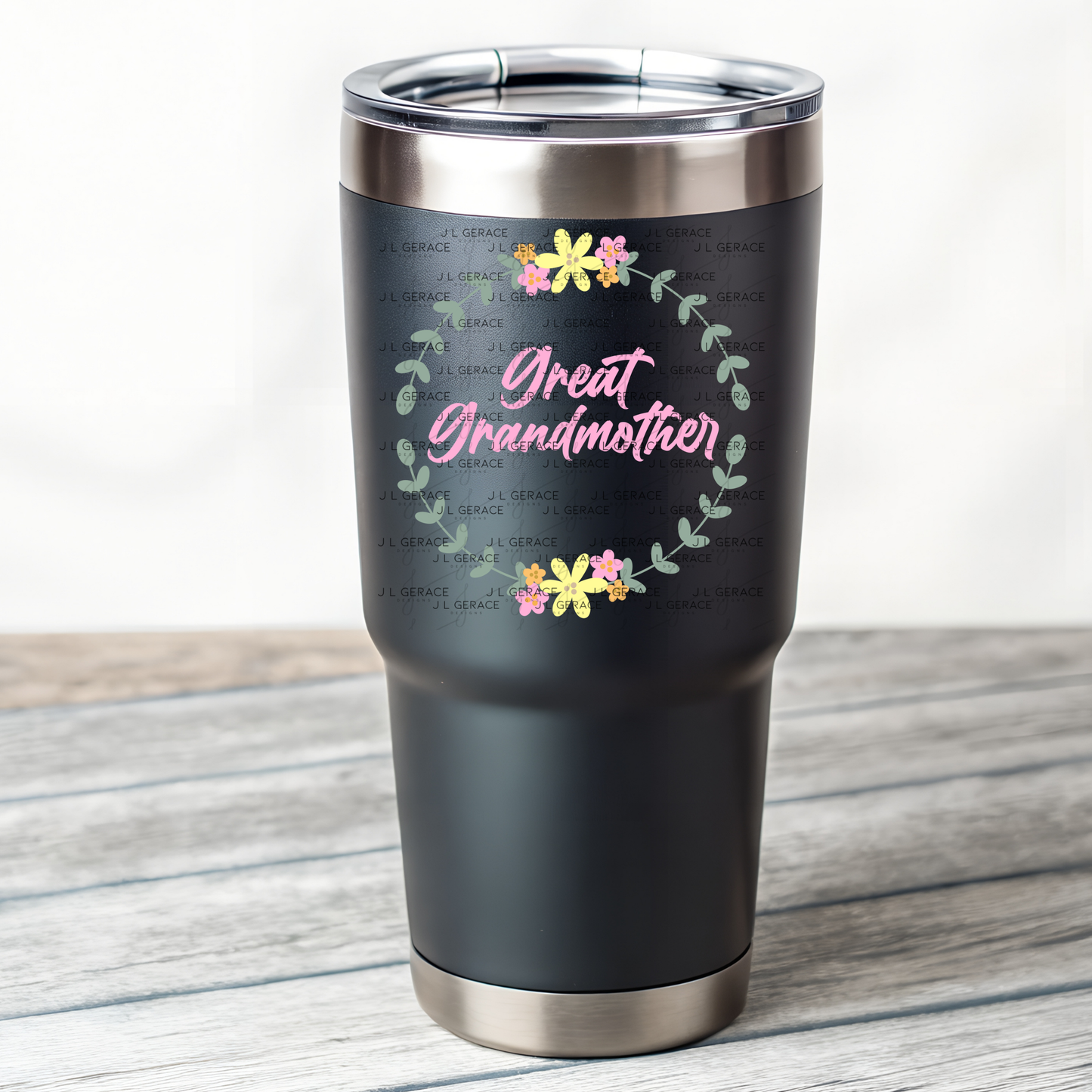 Great Grandmother PNG – Floral Wreath Script Sublimation Design
