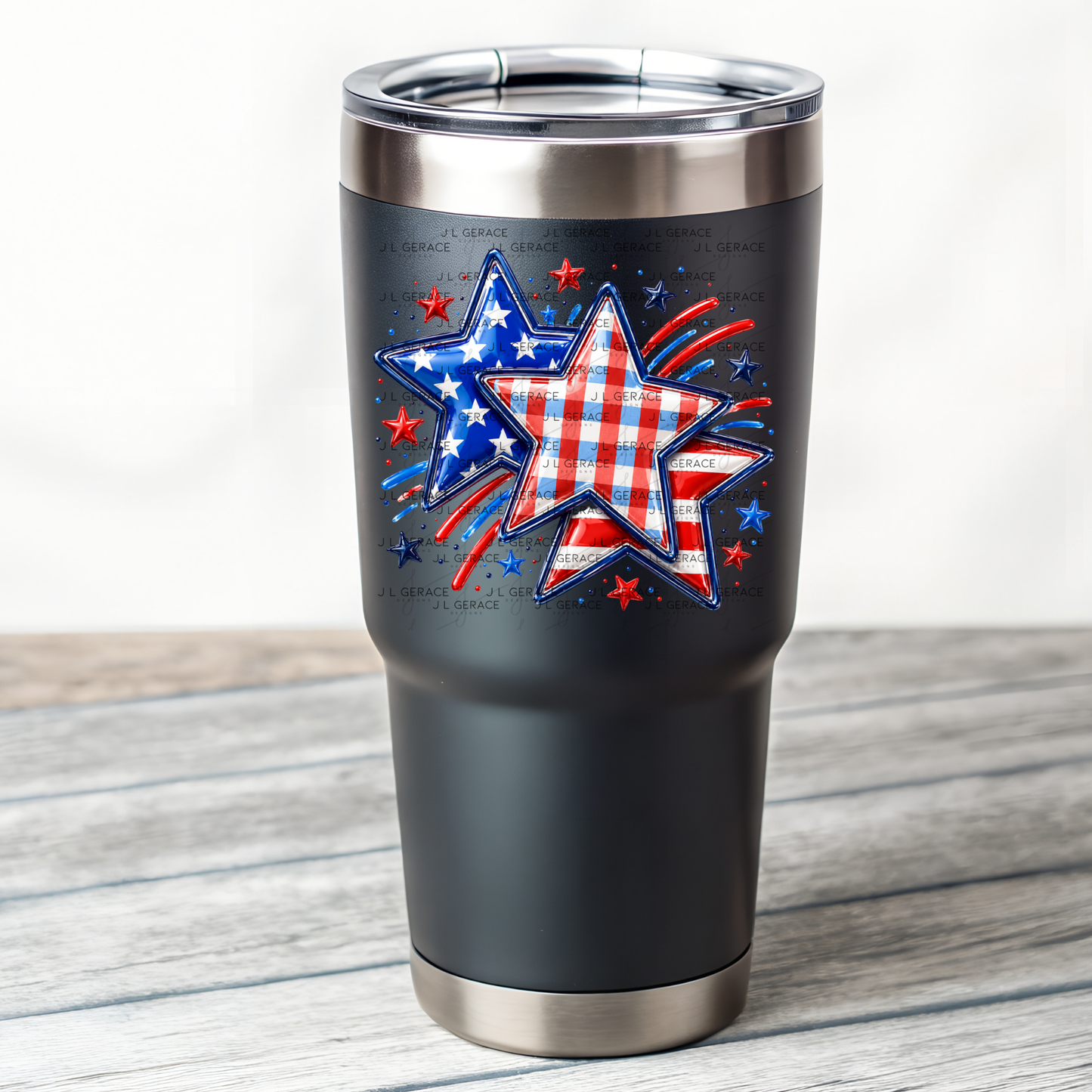 Patriotic Stars Fireworks PNG Design