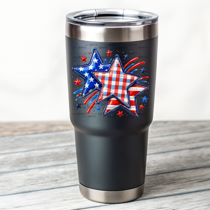 Patriotic Stars Fireworks PNG Design