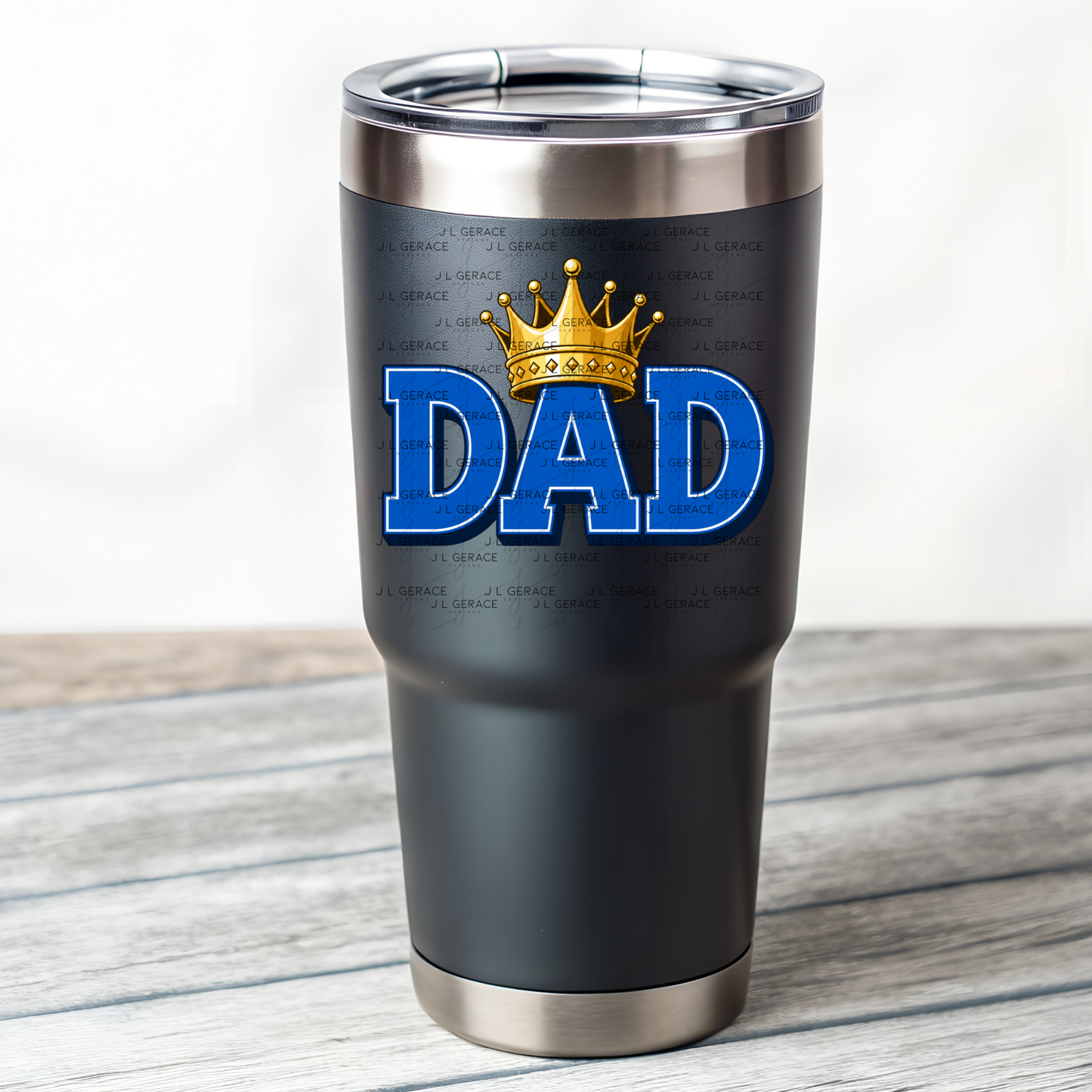 Dad PNG – Blue King Crown Typography Sublimation Design