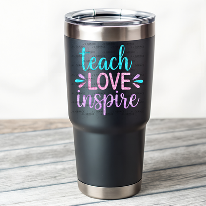 Teach Love Inspire Teacher Color PNG