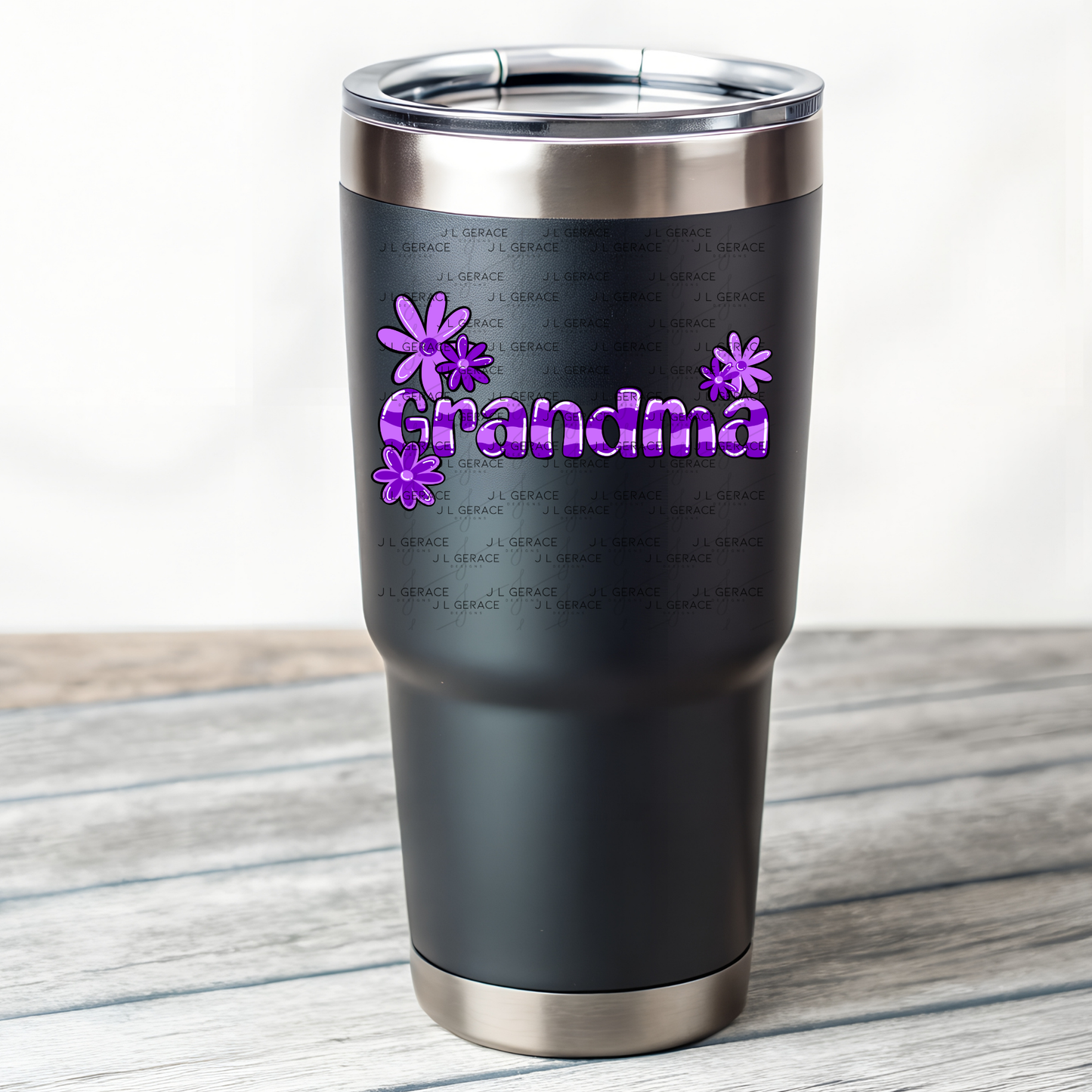 Grandma PNG – Purple Floral Name Sublimation Design
