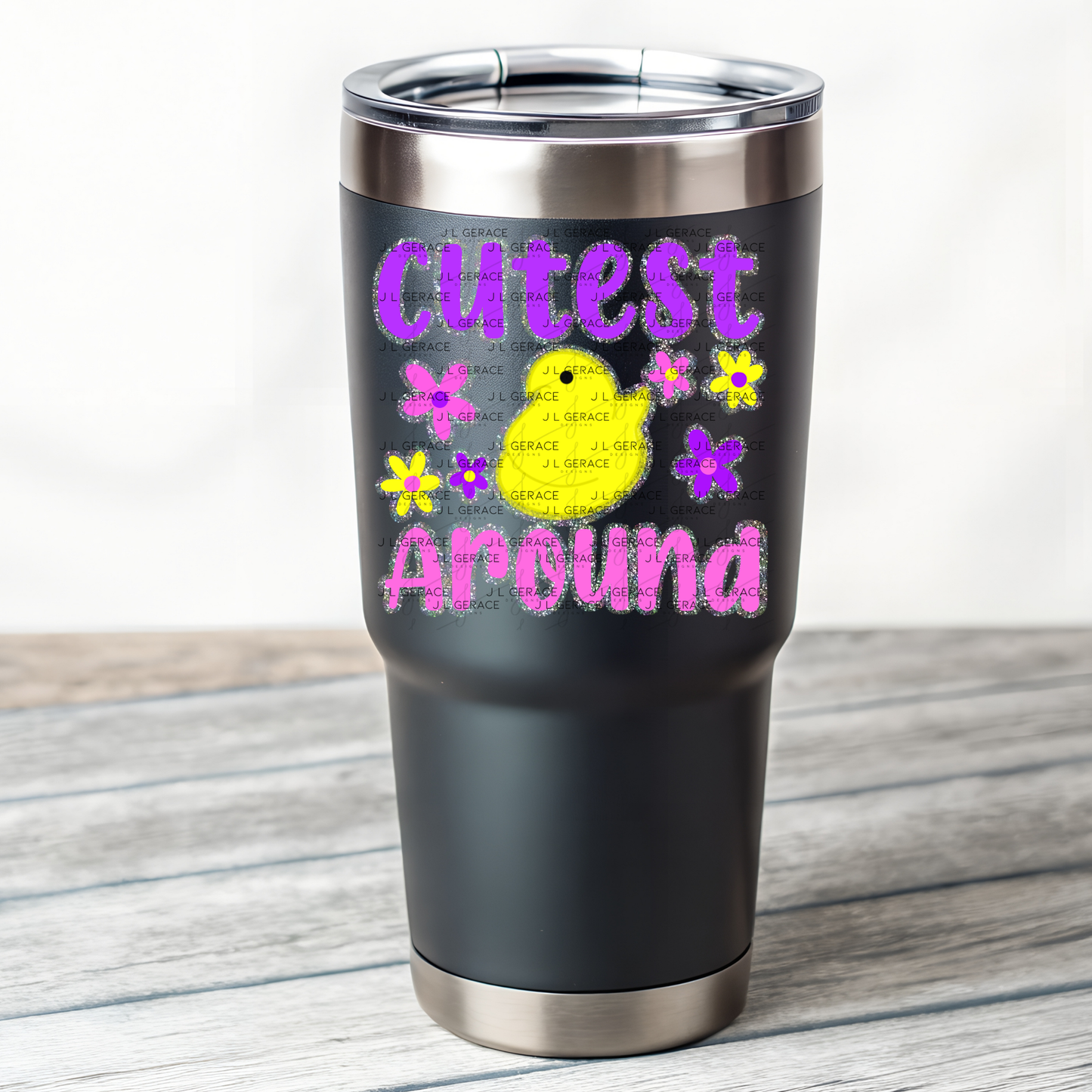 Cutest Chick Around Glitter Outline PNG