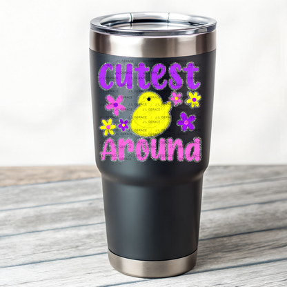 Cutest Chick Around Glitter Outline PNG