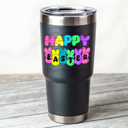 Happy Easter Bunny Clipart Sublimation PNG Peeps Bunny Letter Design