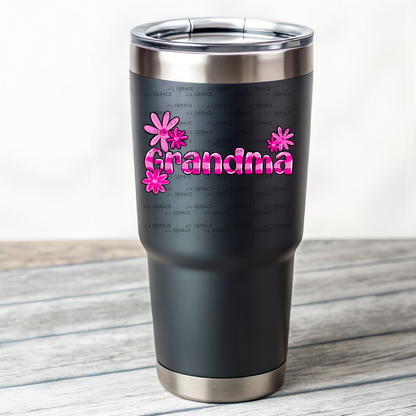 Grandma PNG – Pink Floral Name Sublimation Design