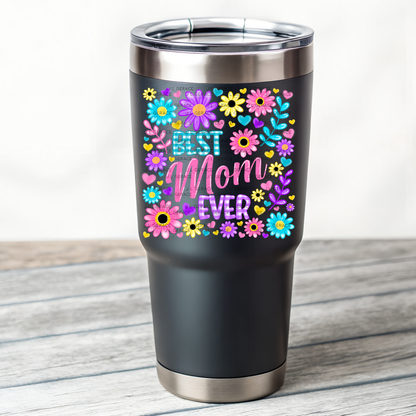 Best Mom Ever Colorful Floral PNG Design