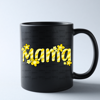 Mama Daisy Floral Yellow PNG Design