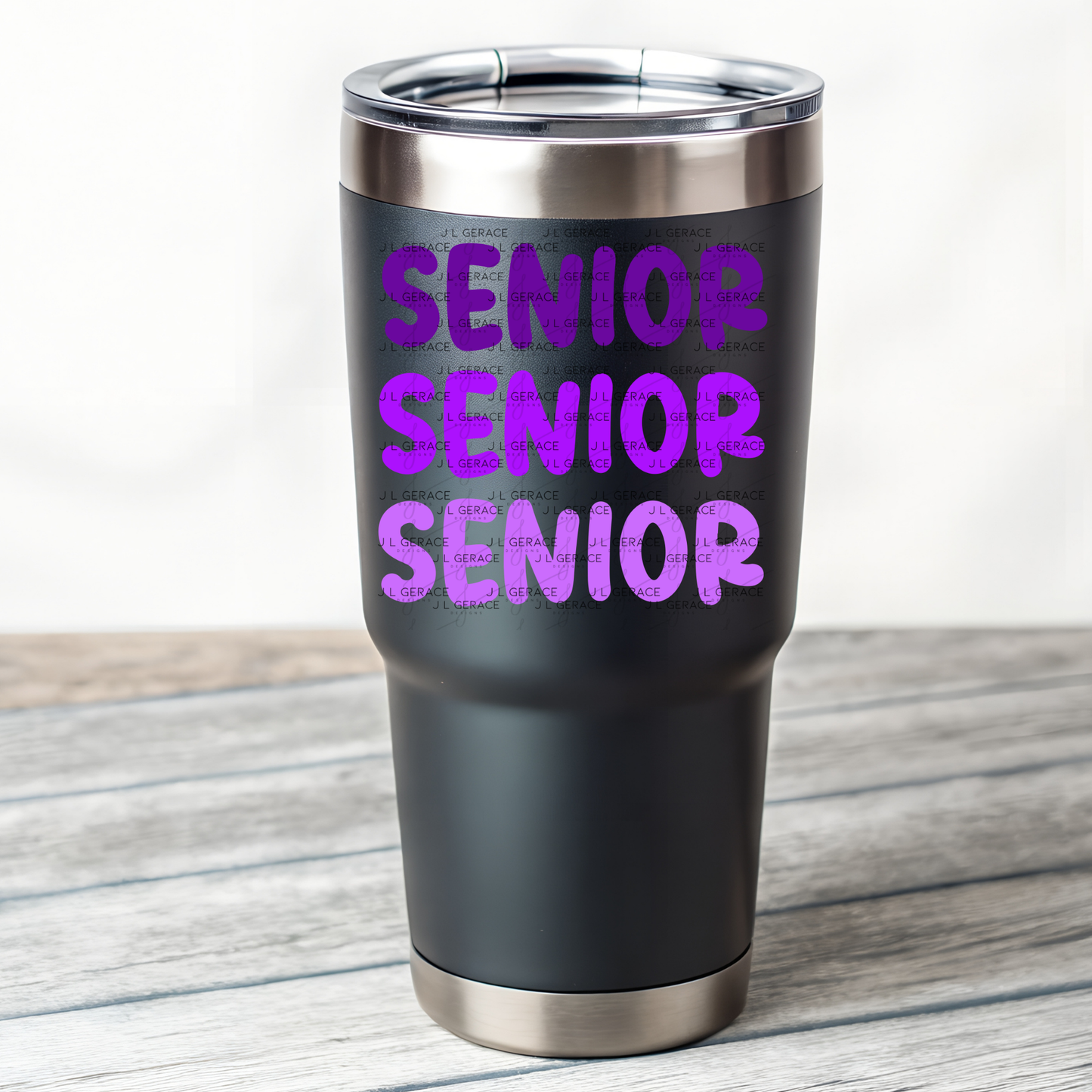 Senior PNG – Purple Gradient Graduation Lettering Design