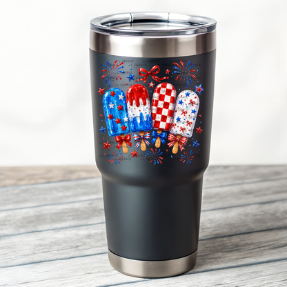Patriotic Popsicles Bows PNG Design