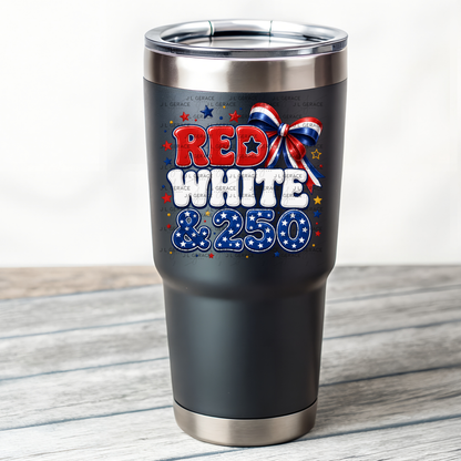 Red White & 250 Patriotic PNG Design