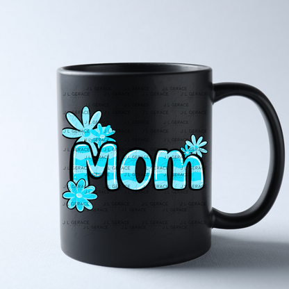 Mom Daisy Floral Blue PNG Design