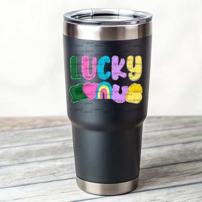 Lucky with charms - Solid Glitter Outline PNG