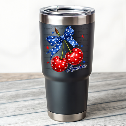 America Cherries Star Bow PNG