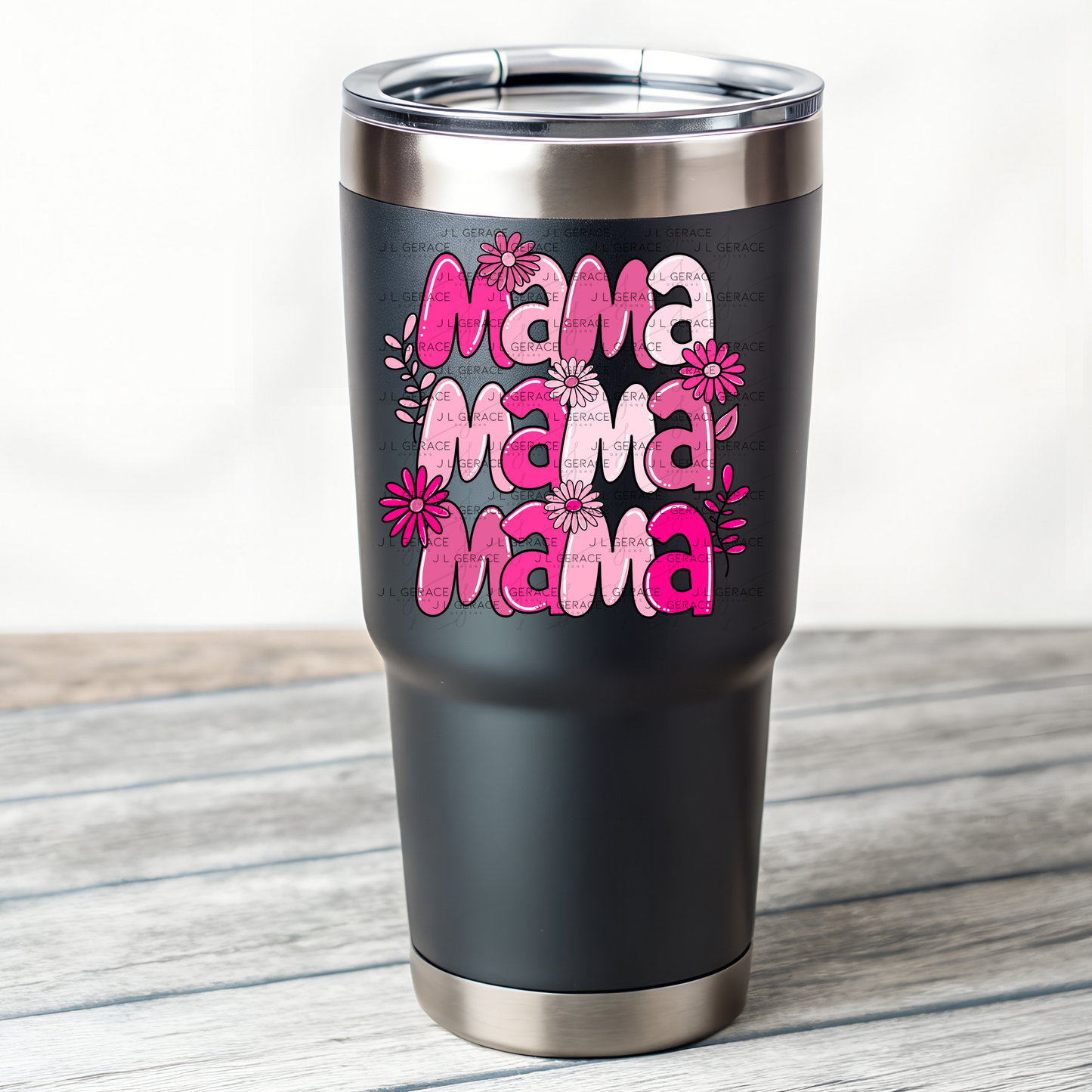 Mama Mama Mama Pink Floral PNG Design