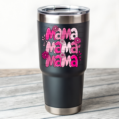 Mama Mama Mama Pink Floral PNG Design