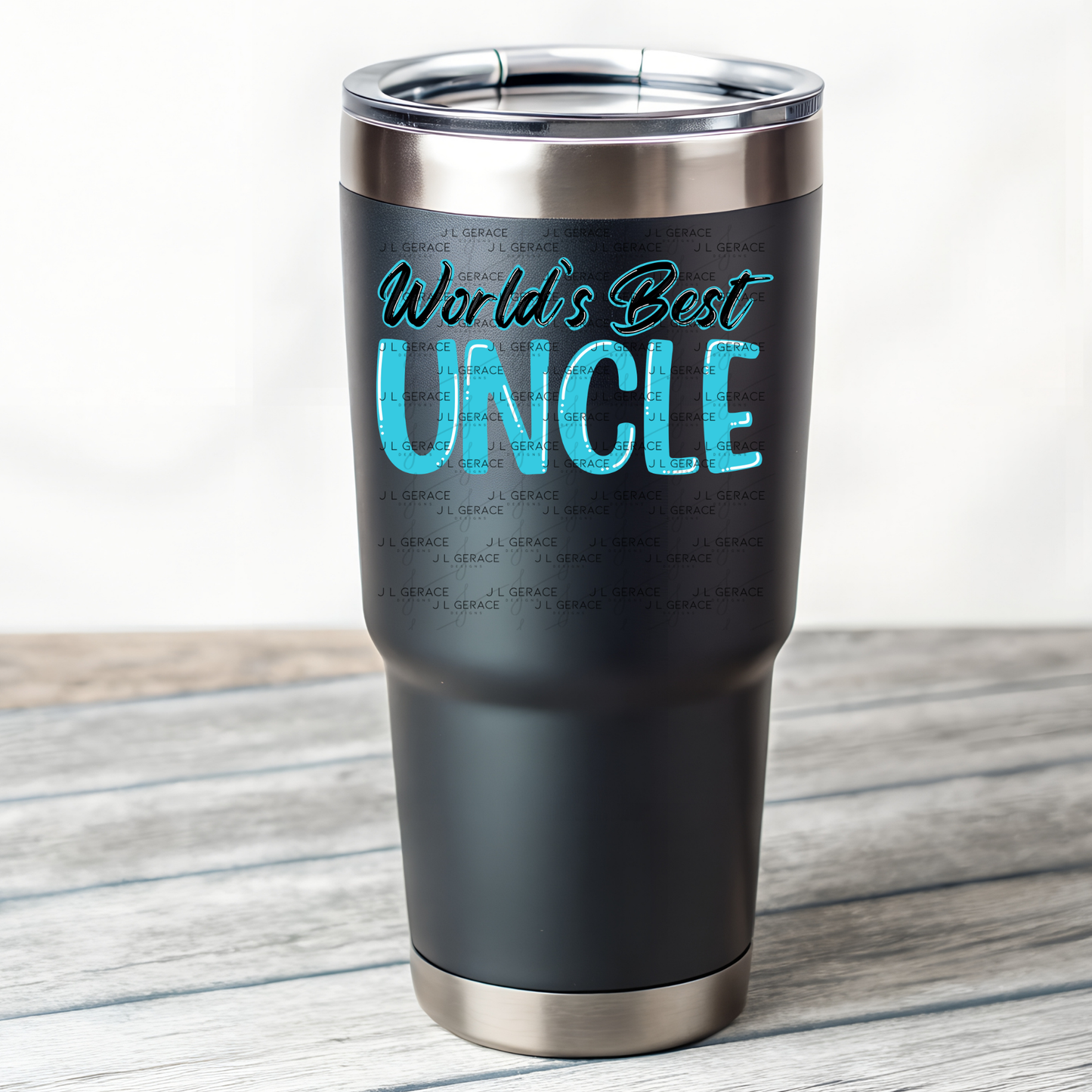 Worlds Best Uncle PNG – Teal Glossy Typography Sublimation Design