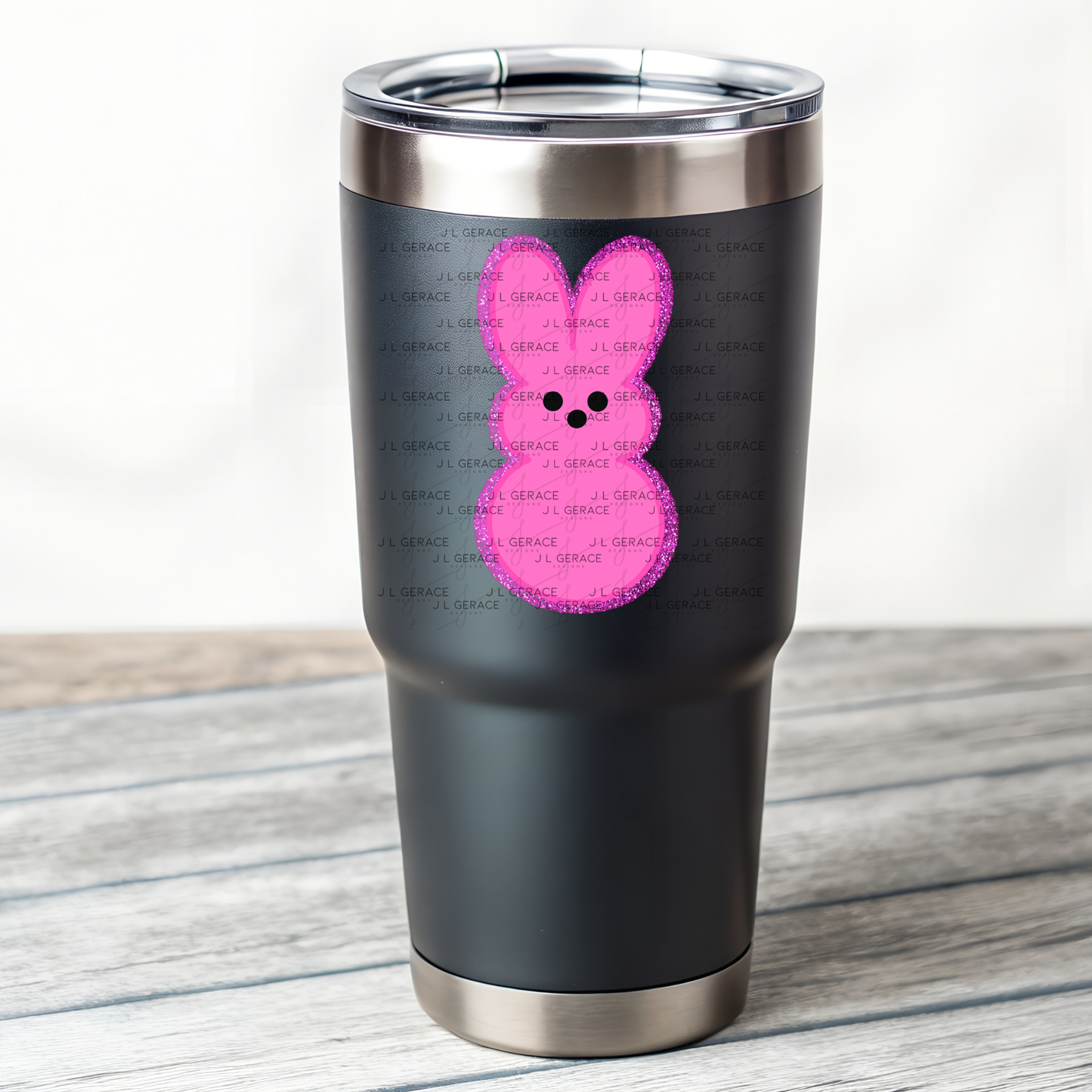 Pink Glitter Bunny Peep Easter Clipart Sublimation PNG