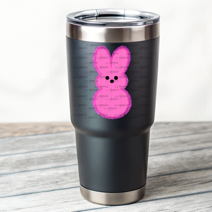 Pink Glitter Bunny Peep Easter Clipart Sublimation PNG