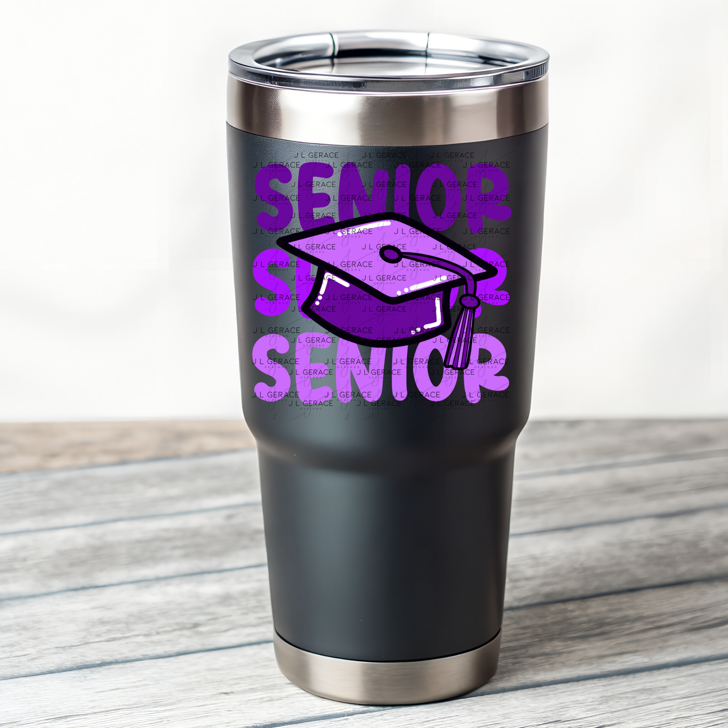 Senior PNG – Purple Graduation Cap Lettering Design