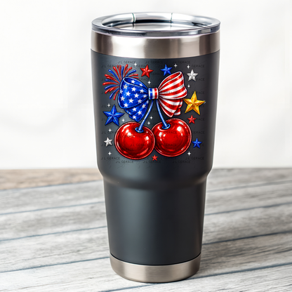 Patriotic Cherry Bow PNG