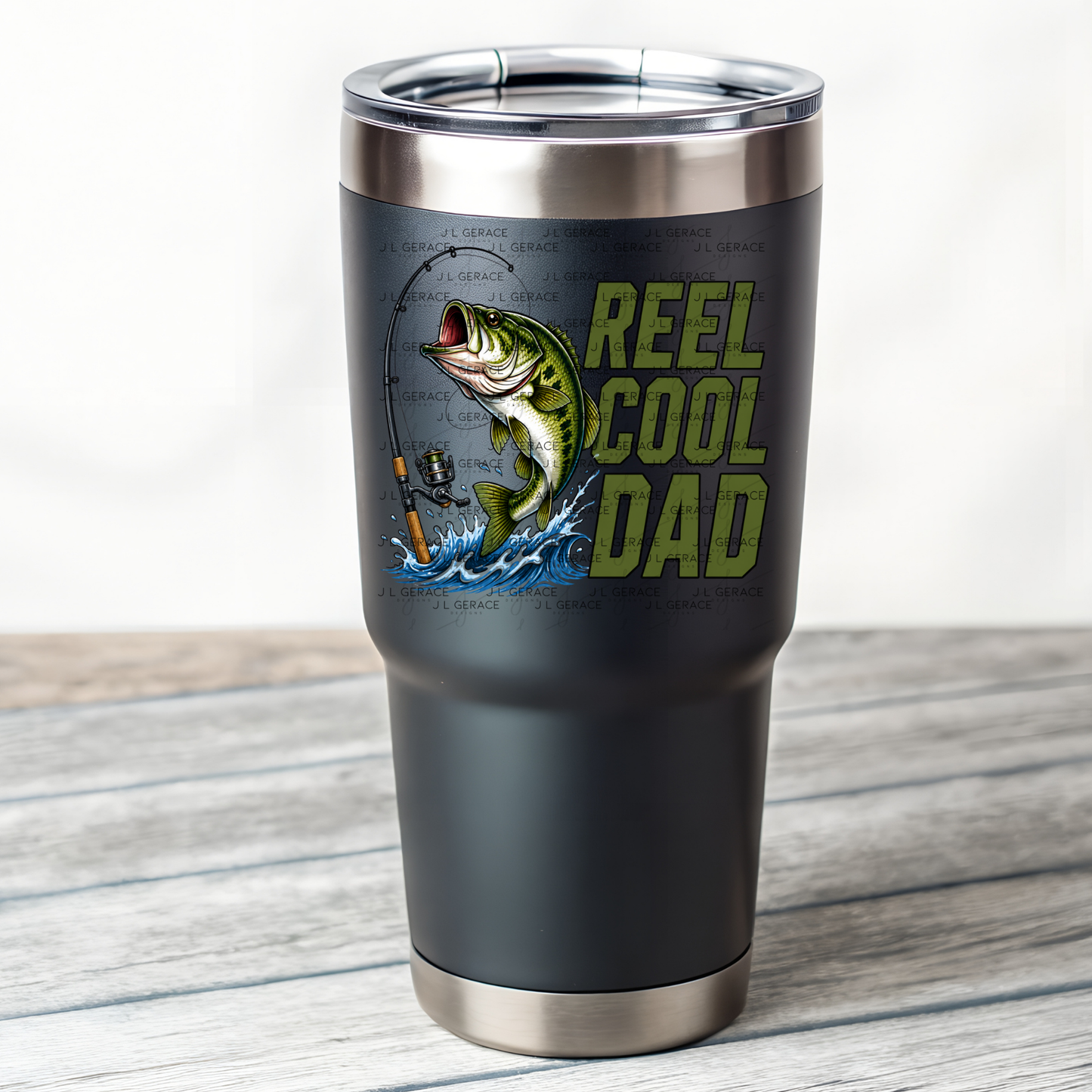 Reel Cool Dad PNG – Bass Fishing Sublimation Design