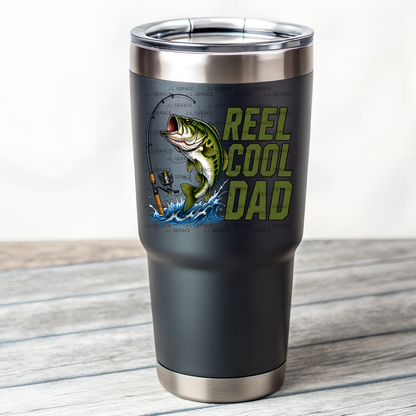 Reel Cool Dad PNG – Bass Fishing Sublimation Design