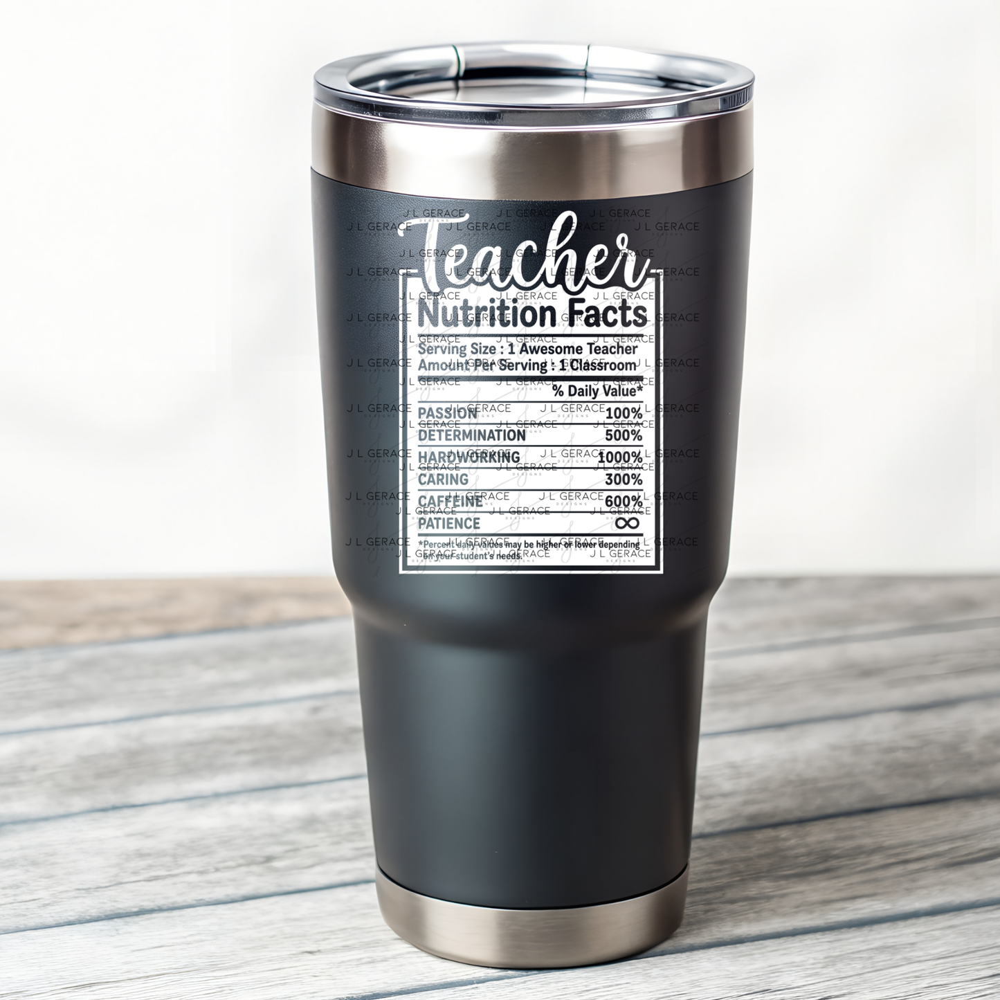 Teacher Nutrition Facts PNG Digital Download (2 Colors)