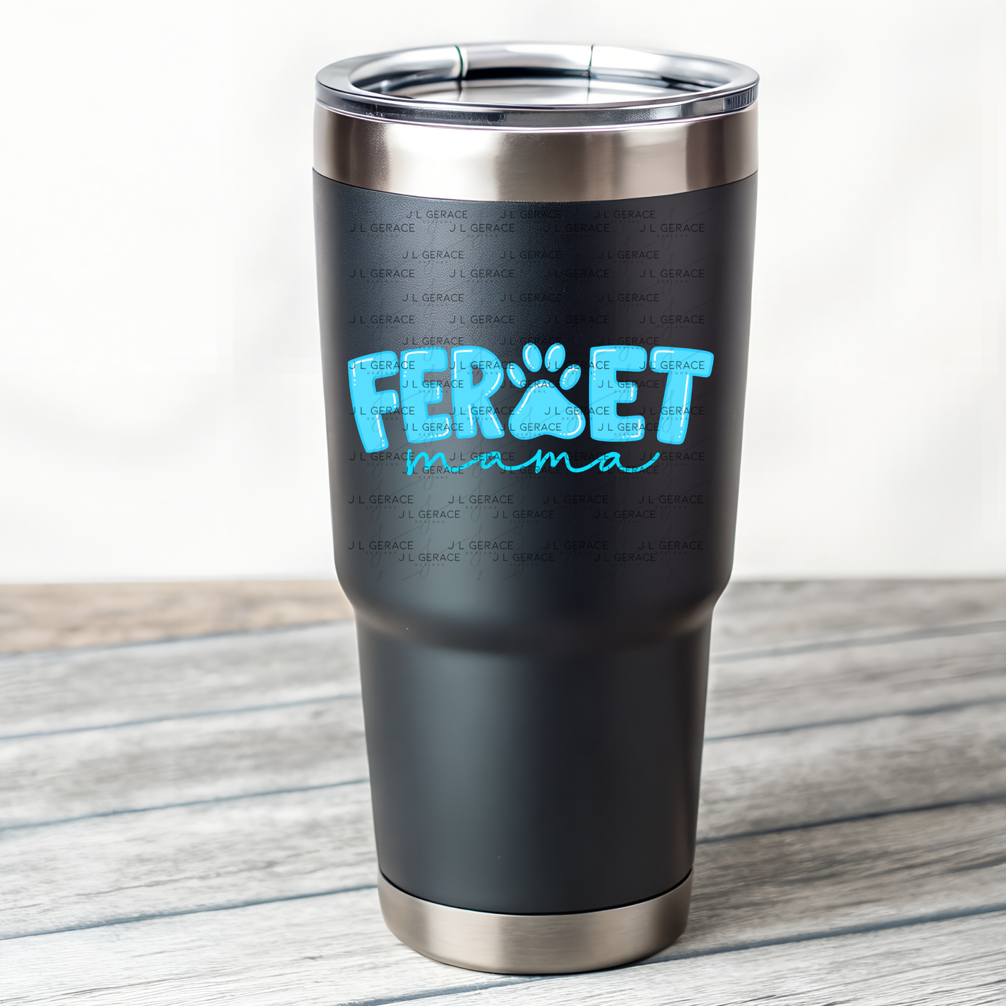 Ferret Mama PNG – Blue Paw Print Design for Pet Lovers