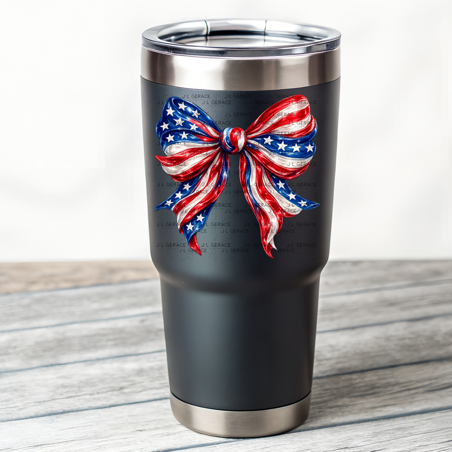 America Flag Bow Patriotic PNG Design