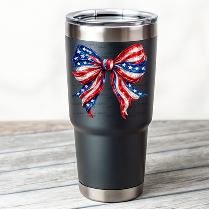 America Flag Bow Patriotic PNG Design