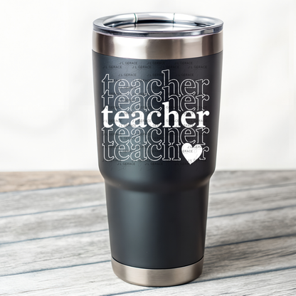 Teacher Teacher Heart PNG Digital Download (2 Colors)