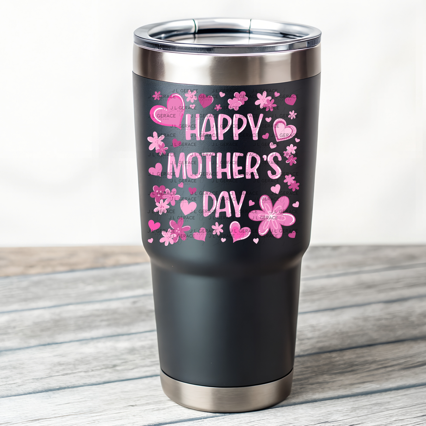 Happy Mothers Day PNG Clipart Sublimation PNG Soft Pink Floral Heart Design