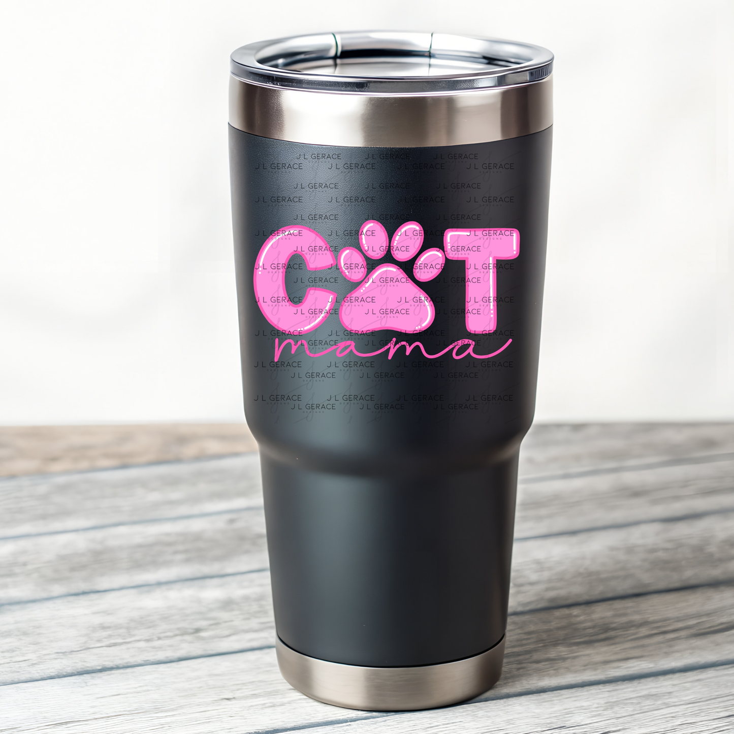 Cat Mama PNG – Pink Paw Print Pet Lover Sublimation Design