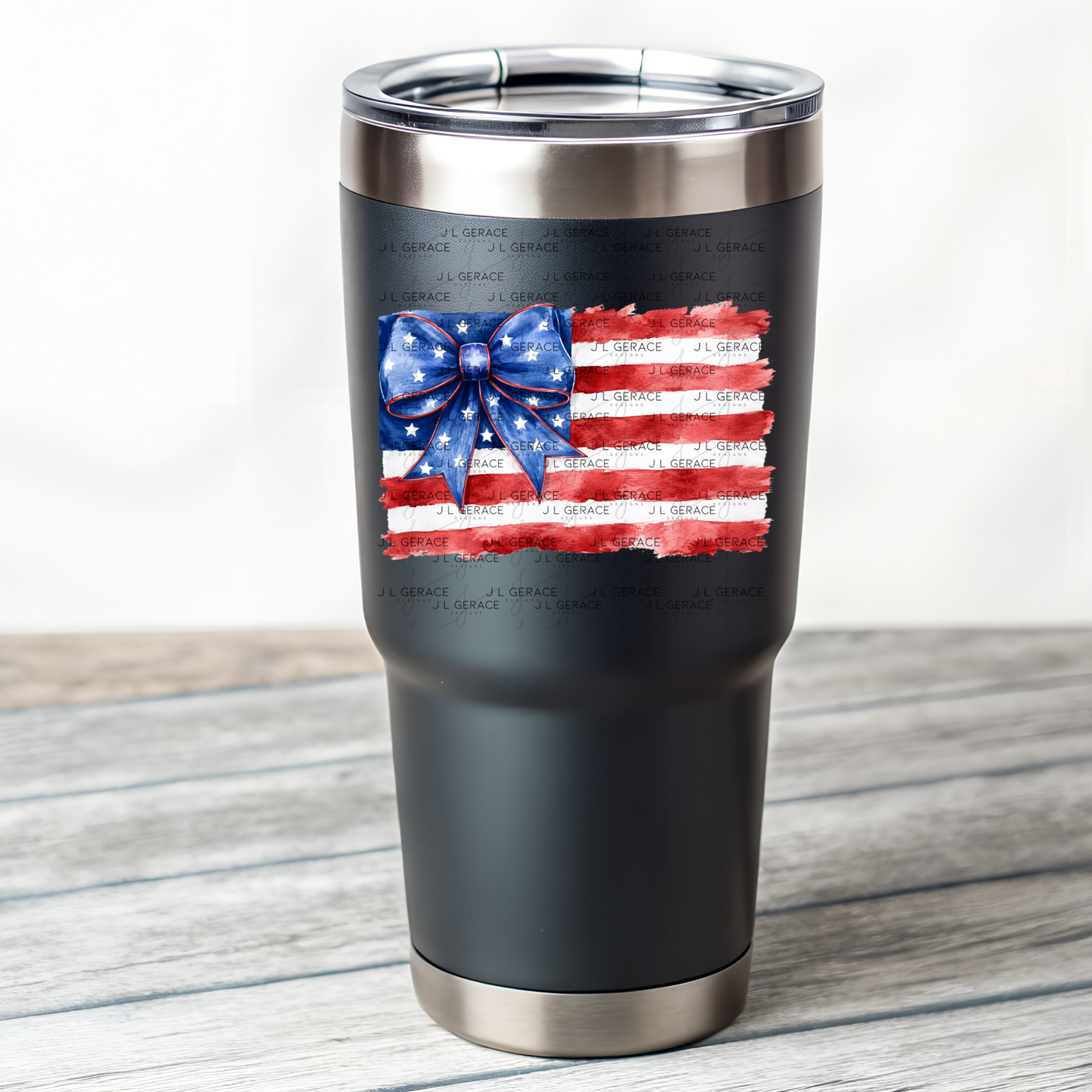 America Watercolor Flag Bow PNG Design