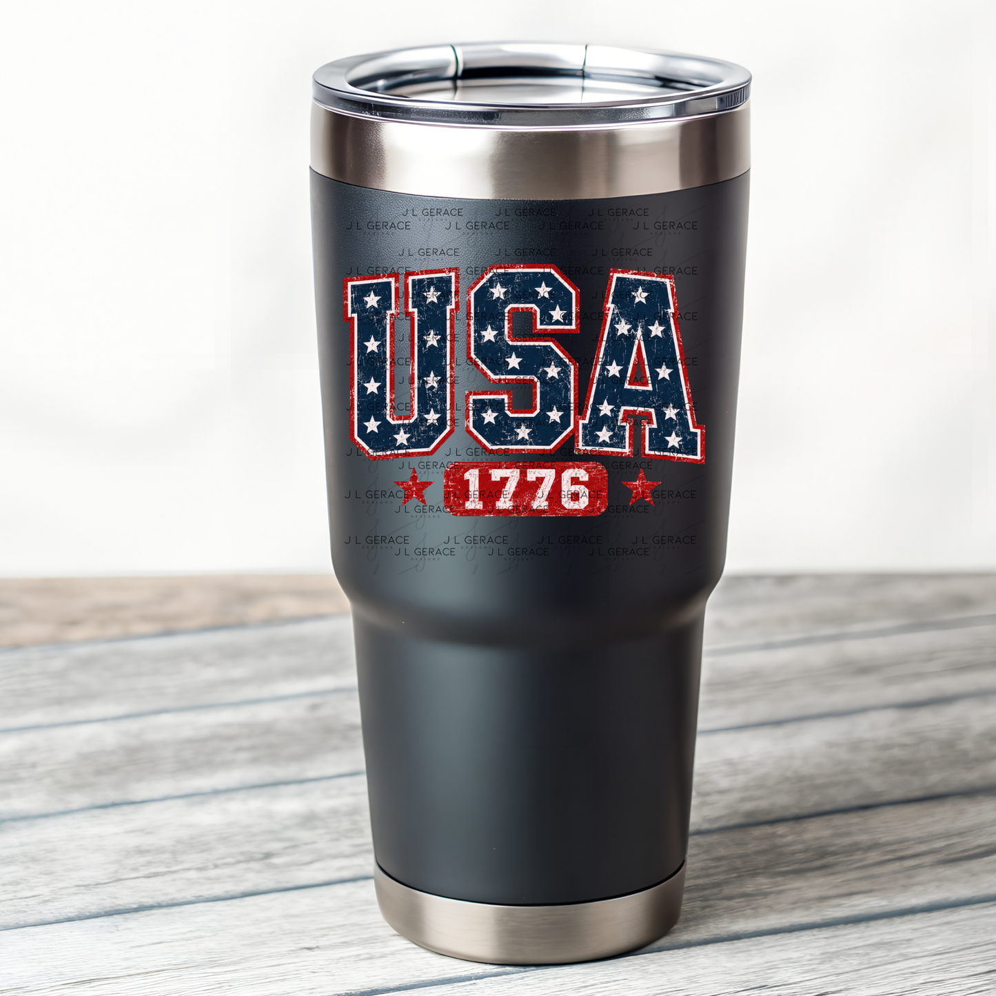 USA 1776 Distressed Patriotic PNG Design