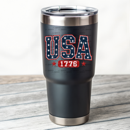 USA 1776 Distressed Patriotic PNG Design