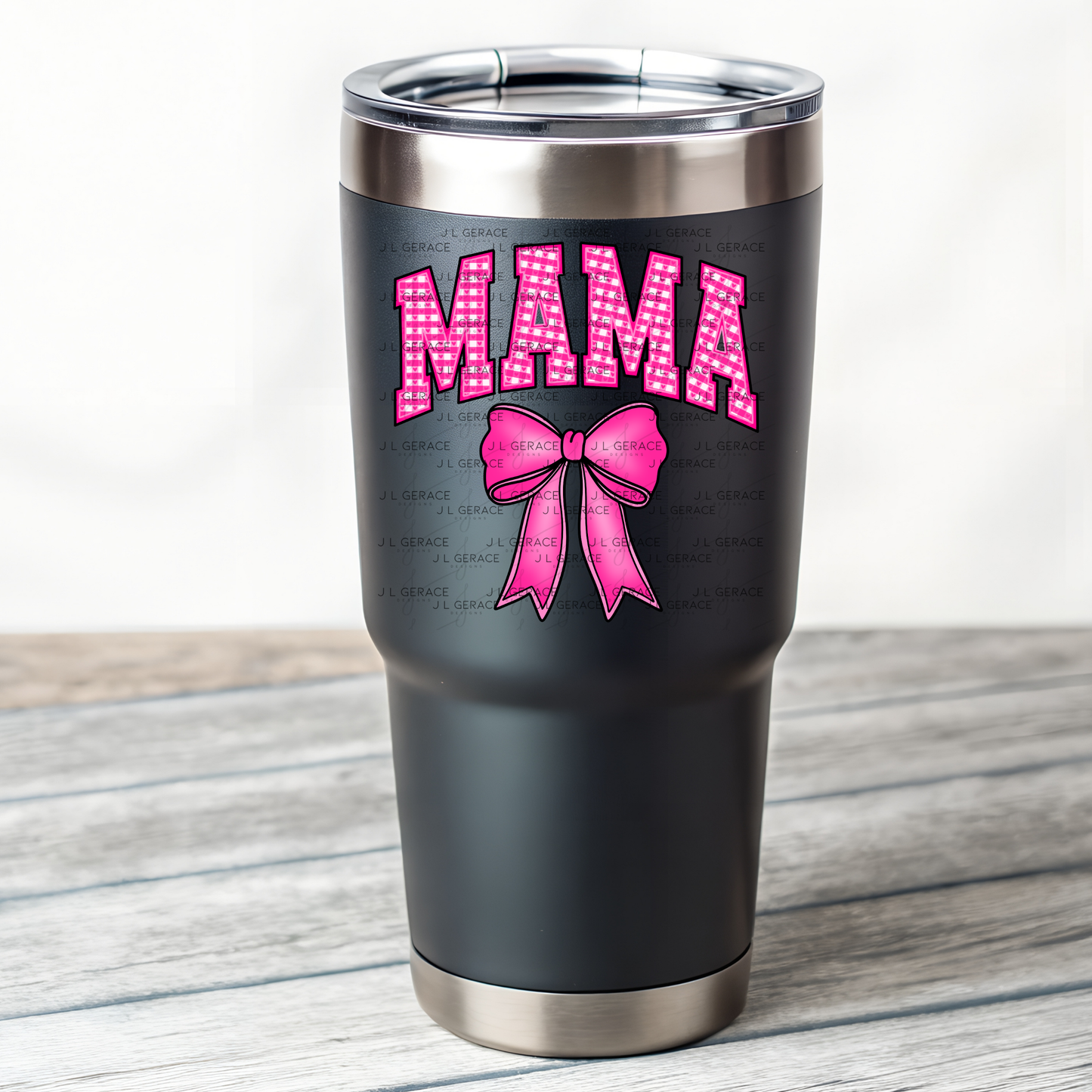 Mama Bow PNG – Pink Gingham Mothers Day Sublimation Design