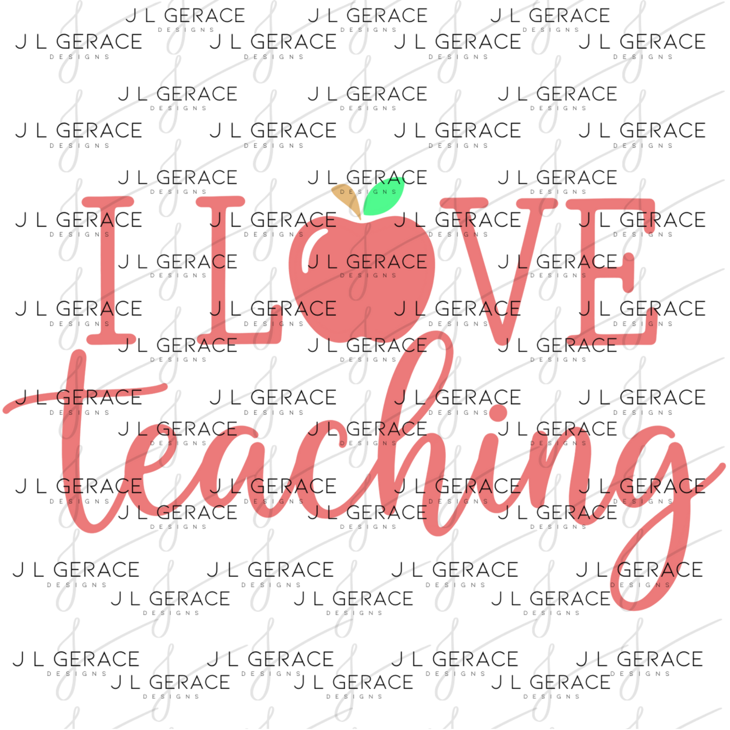 I Love Teaching Apple Teacher Colorful PNG