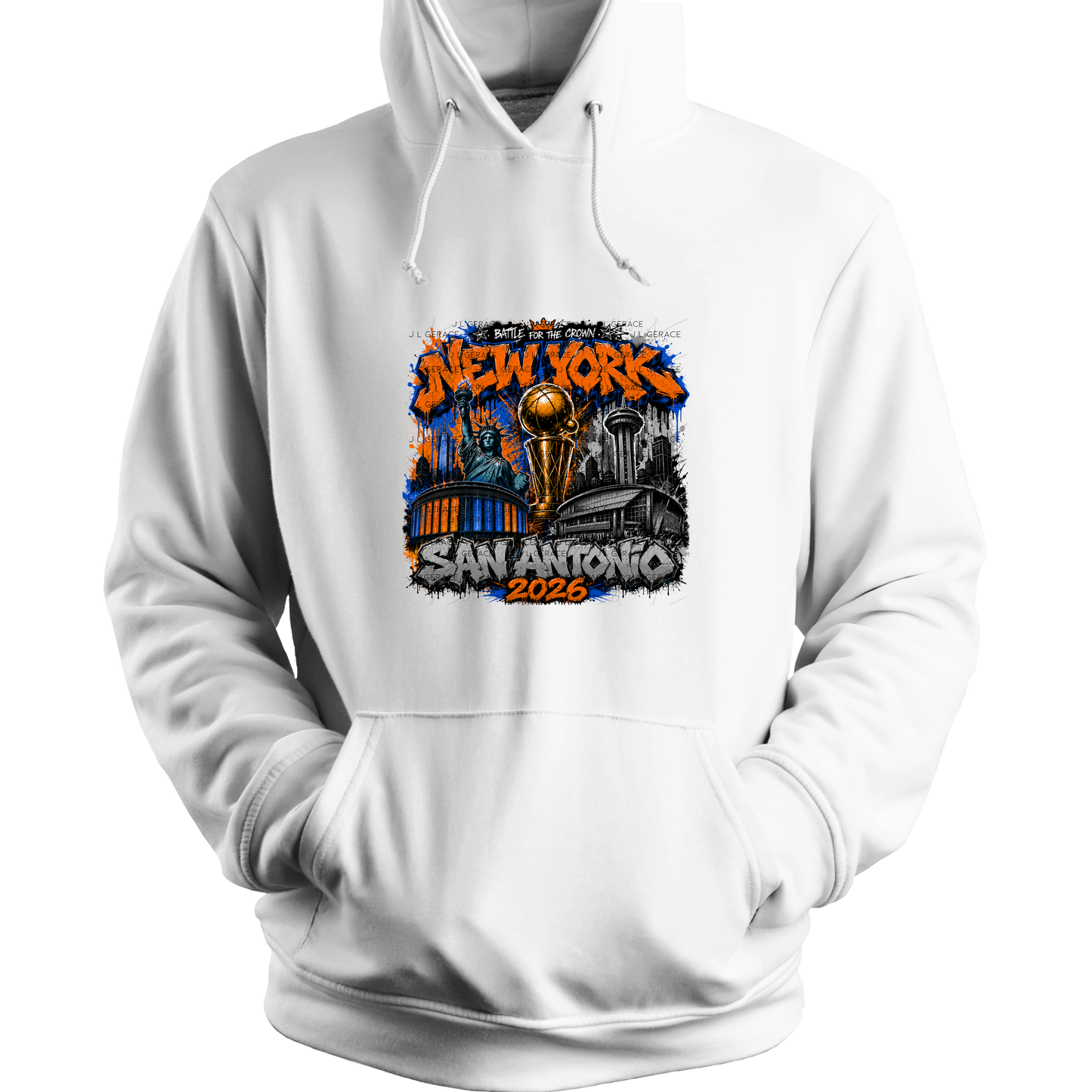 New York vs San Antonio Finals 2026 Graffiti PNG Design