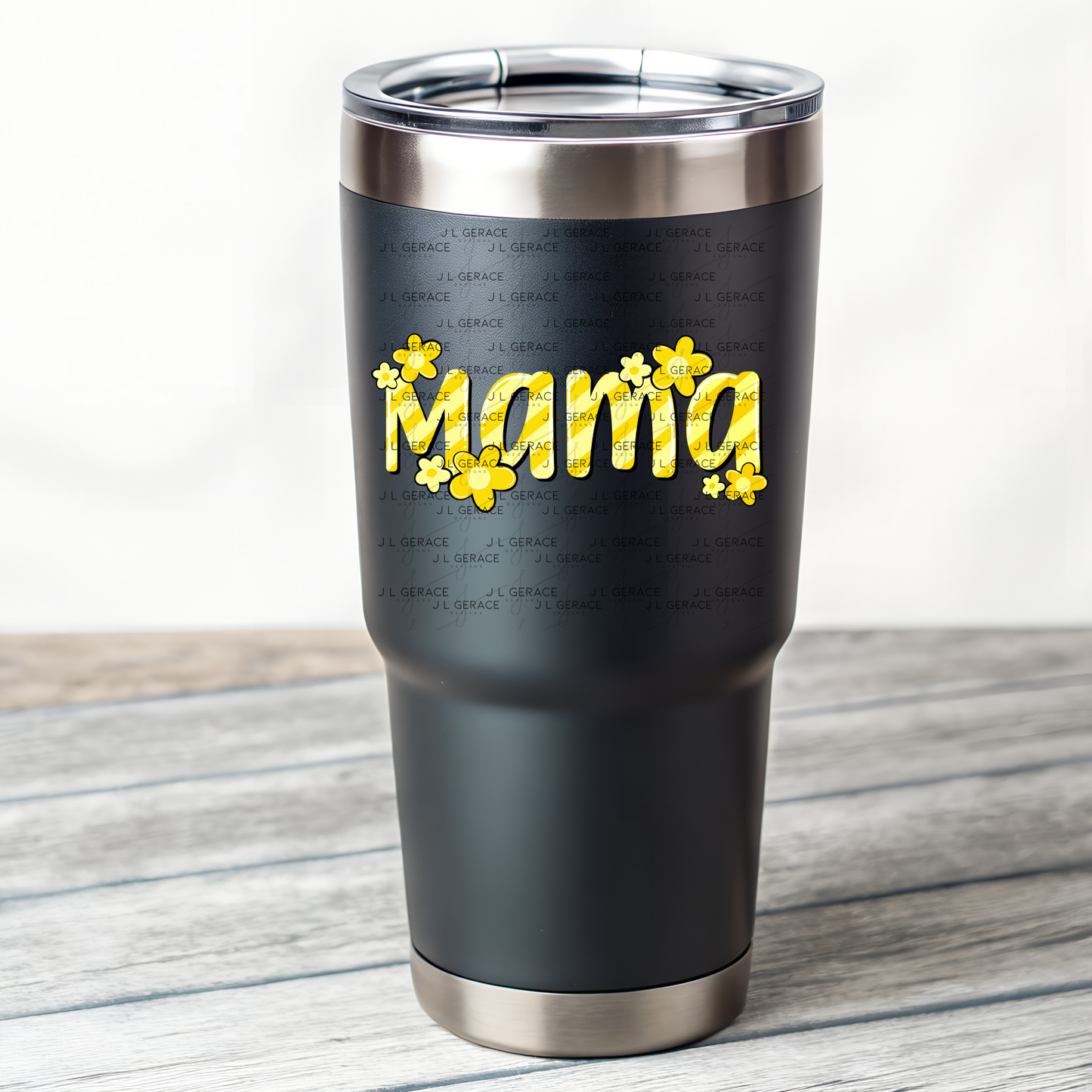 Mama Daisy Floral Yellow PNG Design