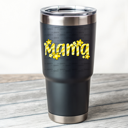 Mama Daisy Floral Yellow PNG Design