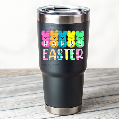 Happy Easter Bunny Clipart Sublimation PNG Gingham Glitter Peeps Bunny Design