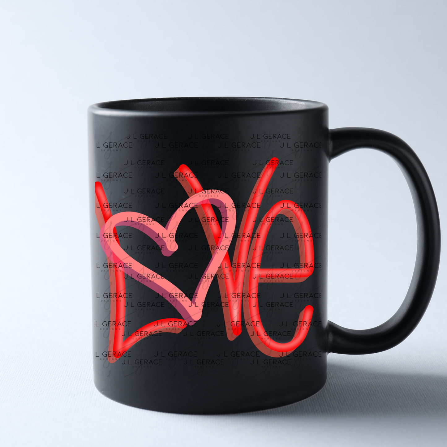 Red Love Script PNG Handwritten Heart Typography
