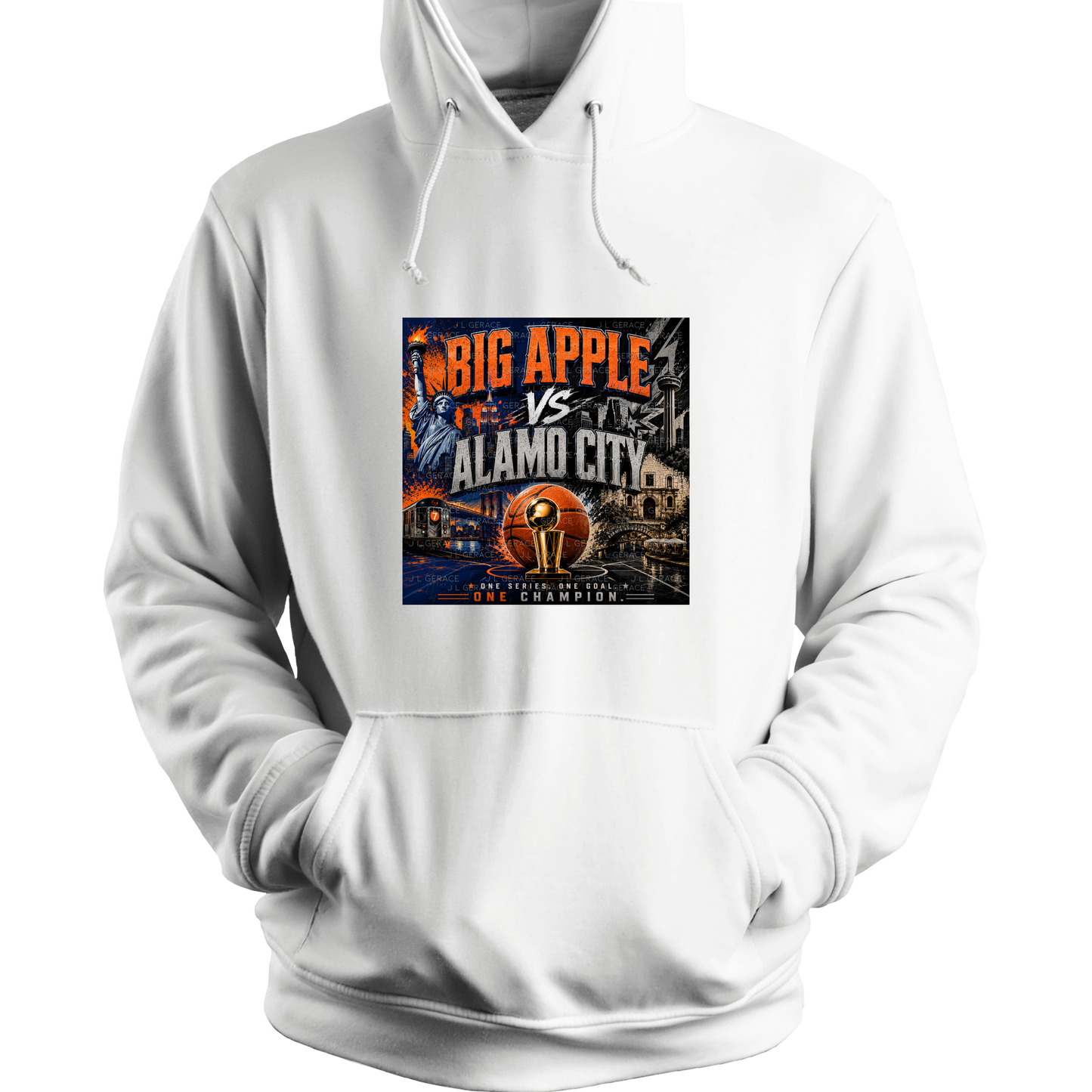 Big Apple vs Alamo City Basketball Championship PNG Design