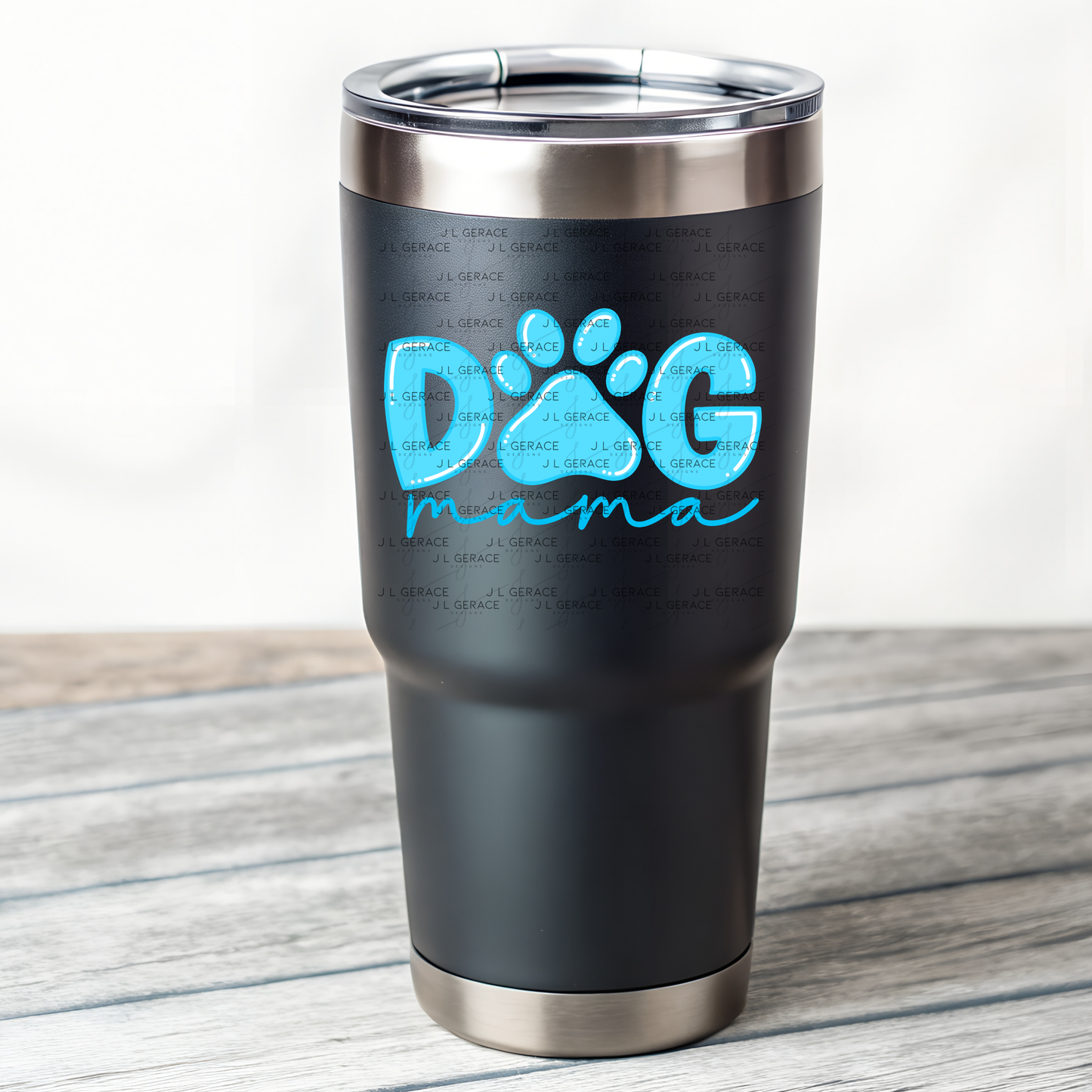 Dog Mama PNG – Blue Paw Print Sublimation Design