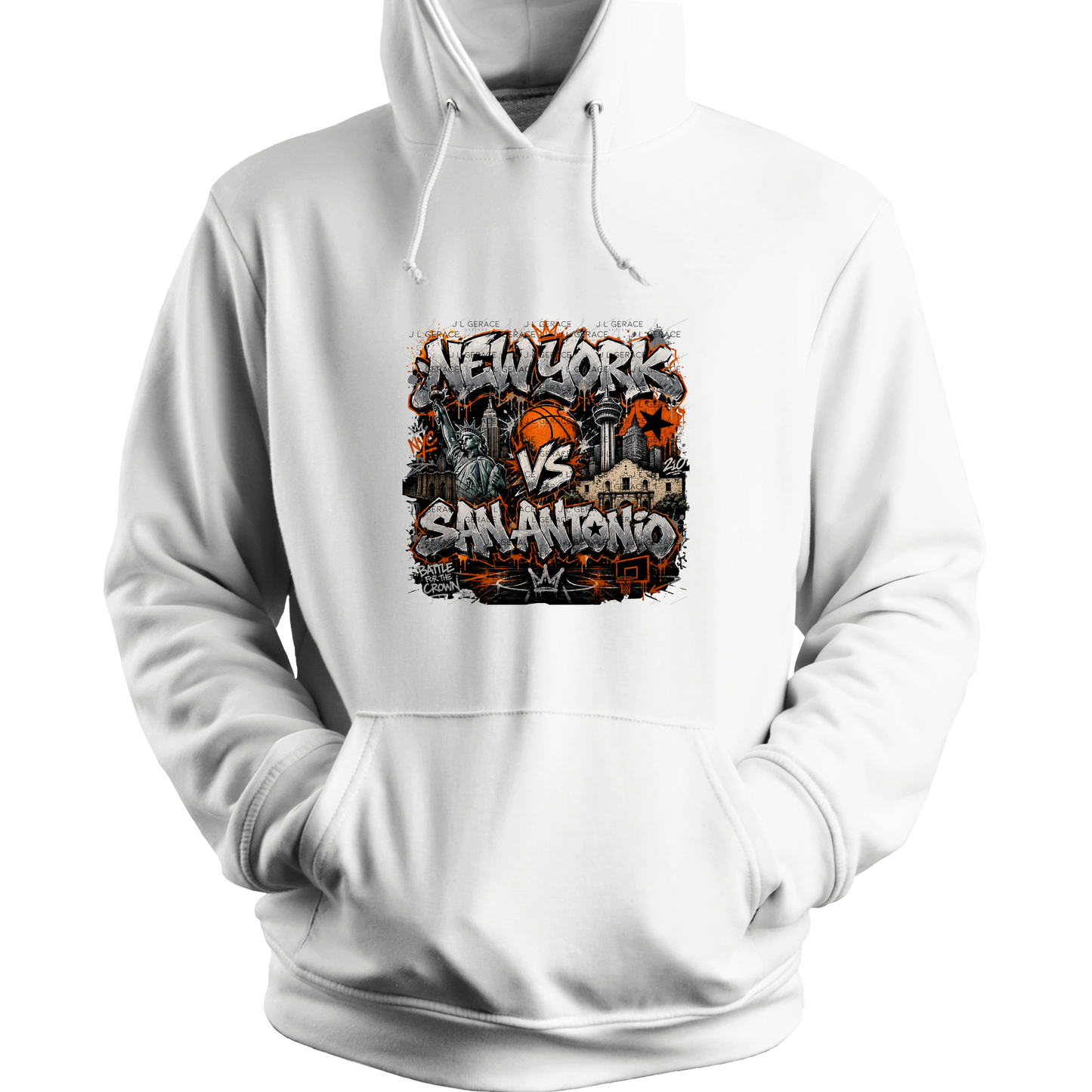 New York vs San Antonio PNG Graffiti Basketball Championship Sublimation Design