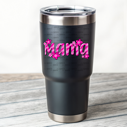 Mama Daisy Floral Pink PNG Design