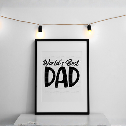 World’s Best Dad PNG – Black Typography Design for Father’s Day