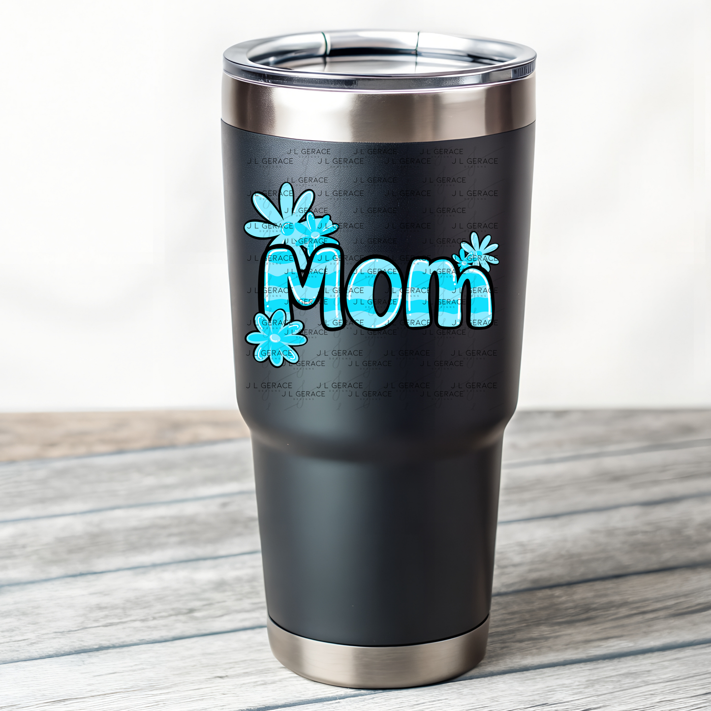 Mom Daisy Floral Blue PNG Design